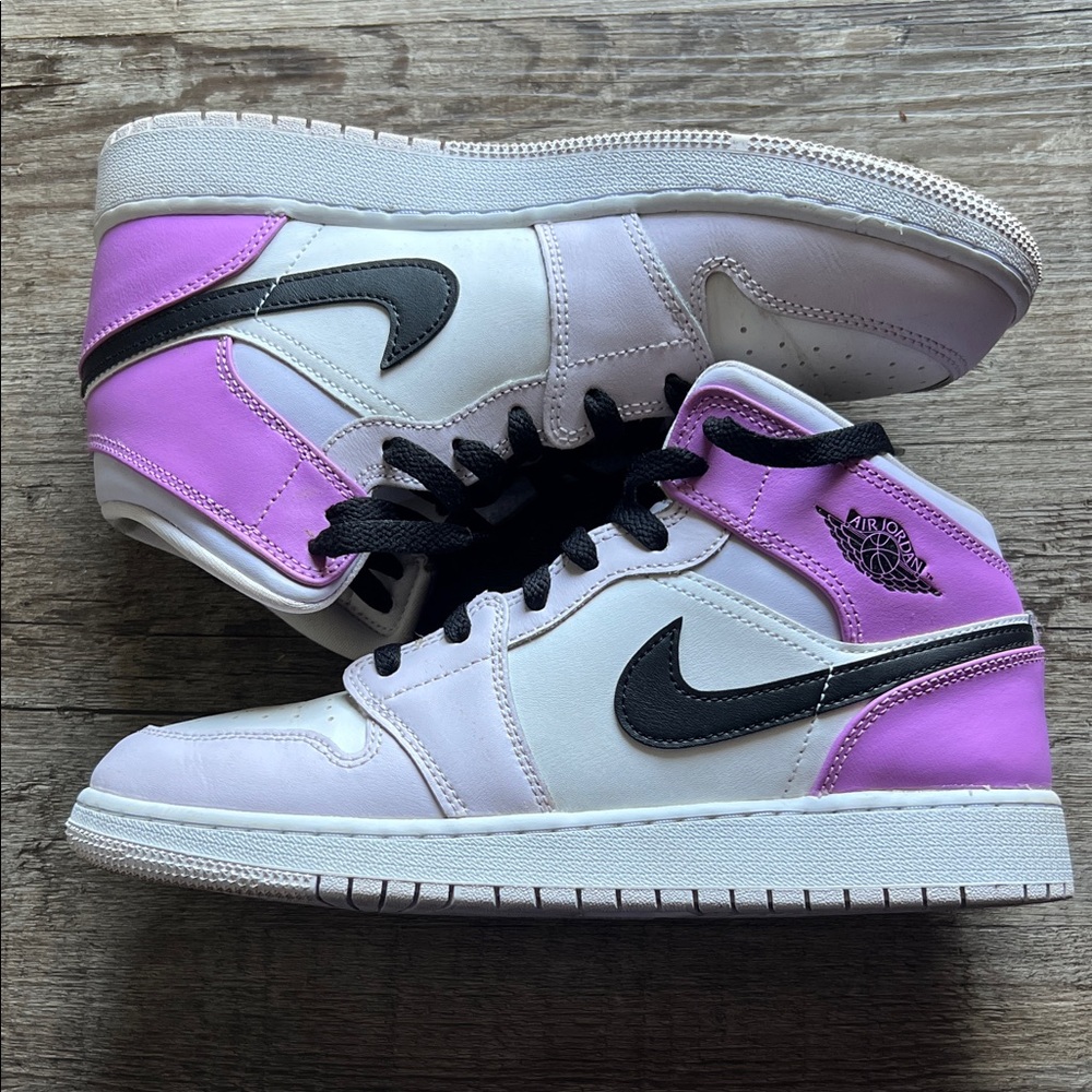 Nike Air Jordan Sneakers White and Pink with Black Accents